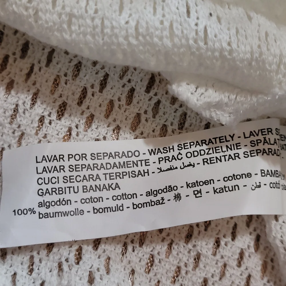 NWT Zara Cotton White Knit Ruffled Crop Top w/ Ruffle Straps Size Large - Picture 6 of 16